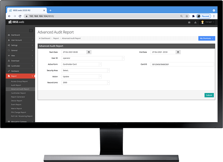 Advance Audit Report UI with Monitor