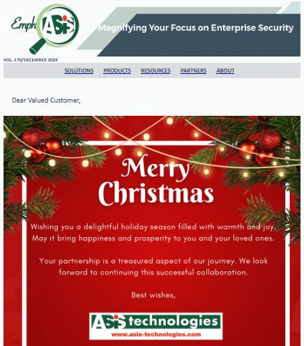 Merry Christmas and Warm Wishes from ASIS Technologies