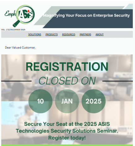 Unlock Opportunities: 2025 ASIS Technologies Security Solutions Seminar in Dubai