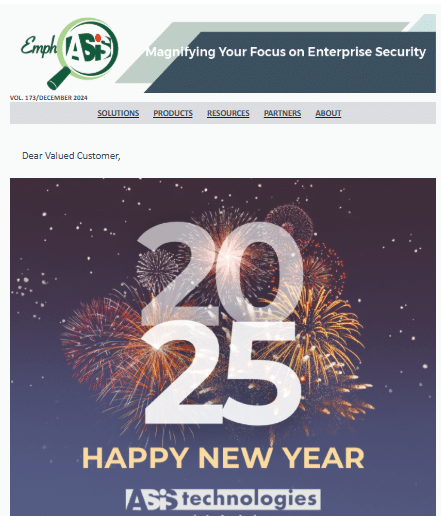 Happy New Year 2025 from ASIS Technologies!