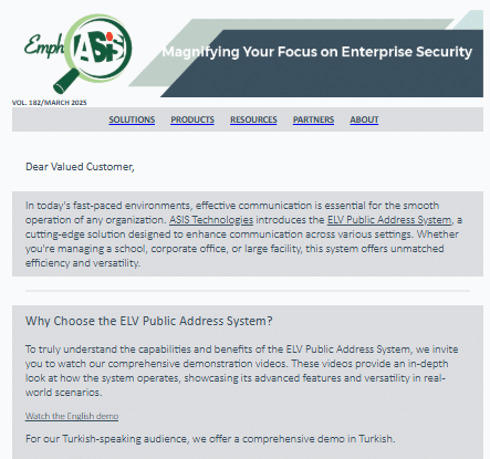 ASIS Technologies Presents ELV PA System: The Ultimate Solution for Integrated Public Address and Intercom Control
